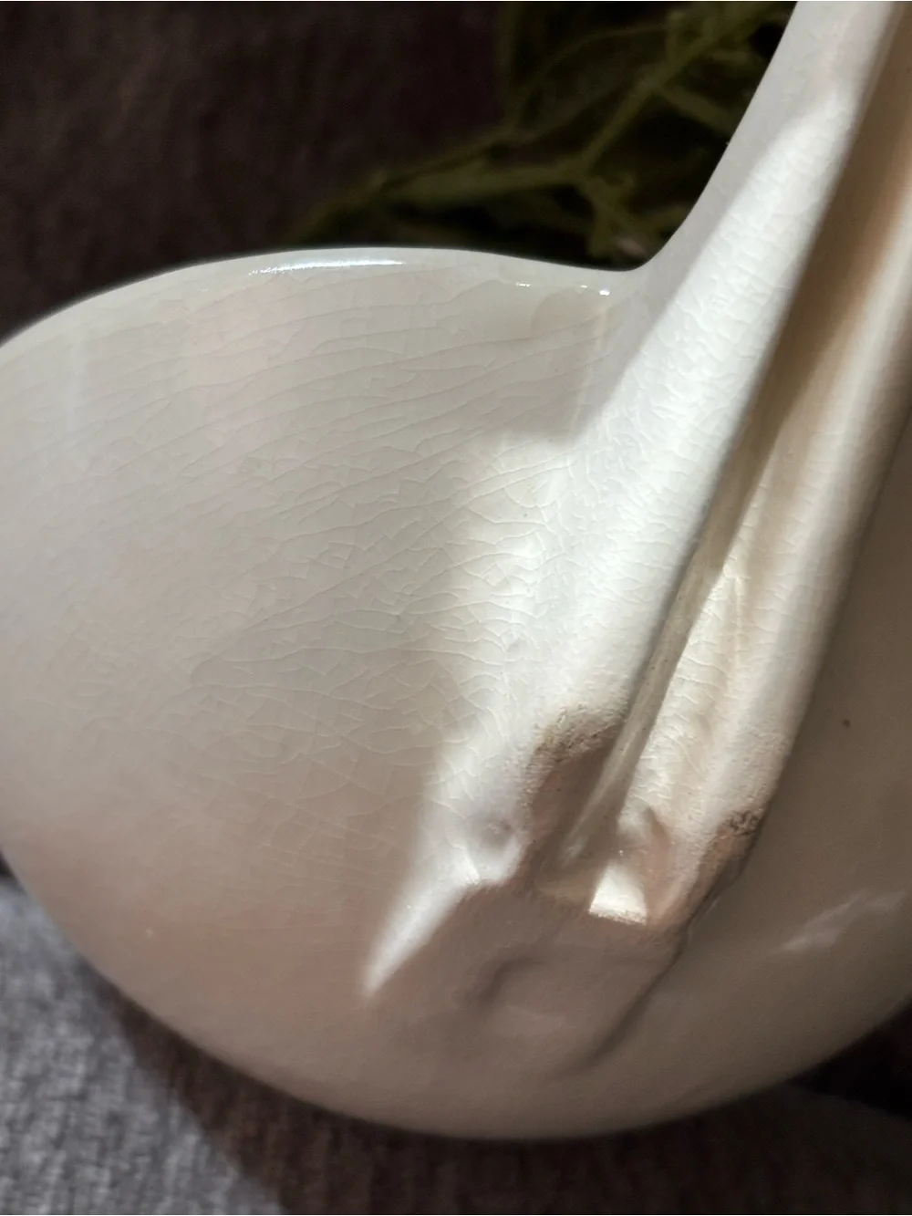 Ironstone Serving Ladle in white - Decorative with its beautiful crazing